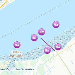 Zones affectées par le message